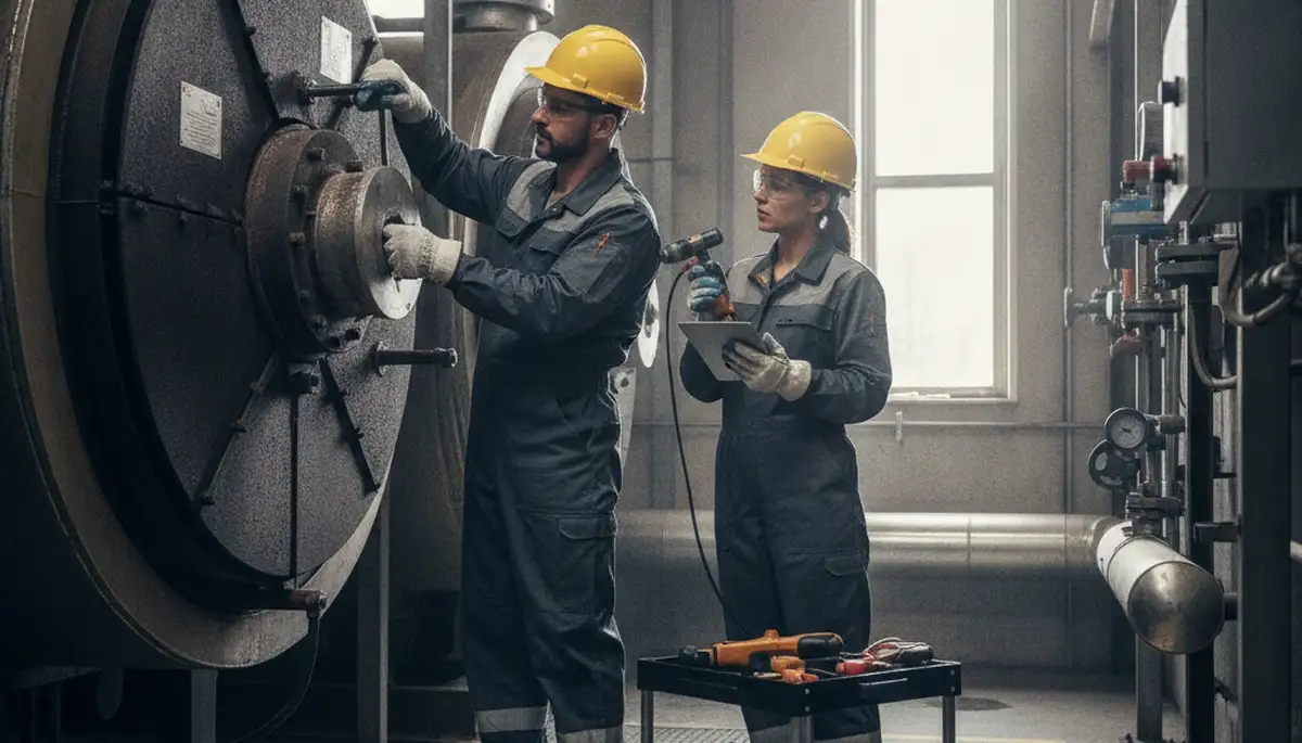Columbus, OH plumber repairing a boiler for reliable home heating service
