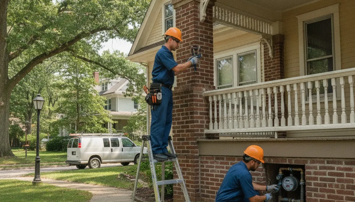 Columbus, OH plumber repairing a leak for residential plumbing service