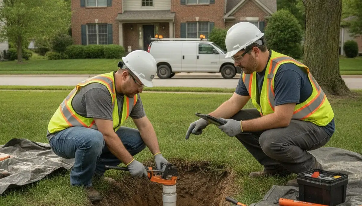 Plumber repairing a pipe in Columbus, OH for residential plumbing service
