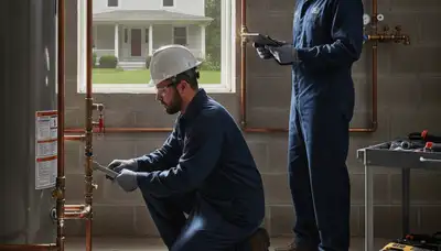 Columbus, OH plumber repairing a leak for a local plumbing service