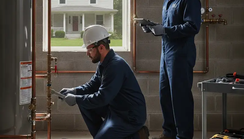 Columbus, OH plumber repairing a leak for a local plumbing service