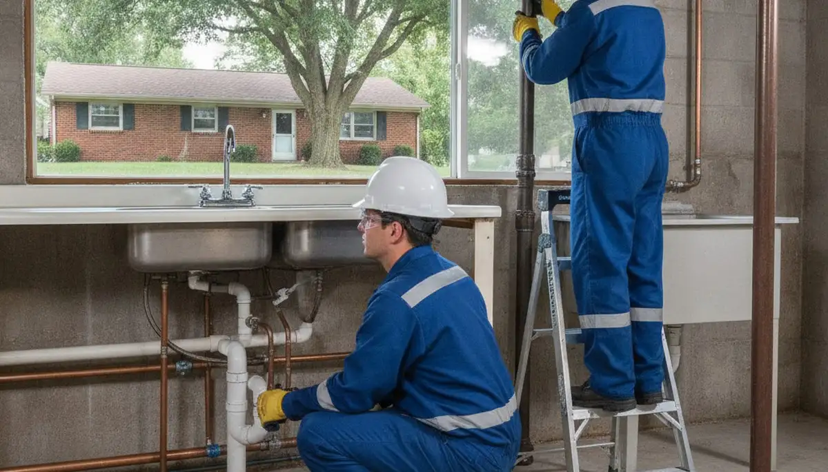 Columbus, OH plumber inspecting pipes for plumbing repair service