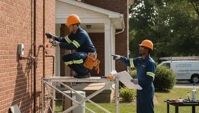 Columbus, OH plumber repairing a pipe for residential plumbing service