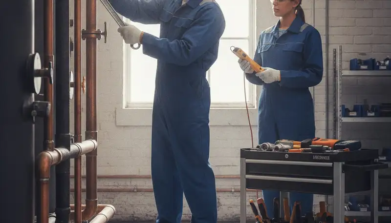 Plumber repairing a leak in a Columbus, OH home for reliable plumbing repair service
