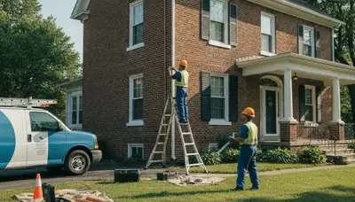 Columbus, OH plumber repairing a home pipe leak for fast plumbing service