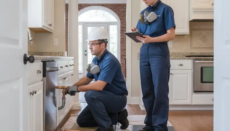 Plumber repairing a pipe in Columbus, OH for plumbing repair service