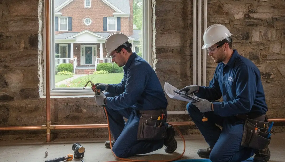 Columbus, OH plumber repairing a pipe for residential plumbing service