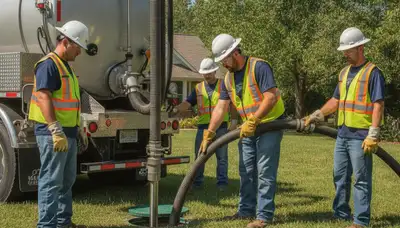 Septic pumping service truck for Columbus, OH homes by On Call Plumbers
