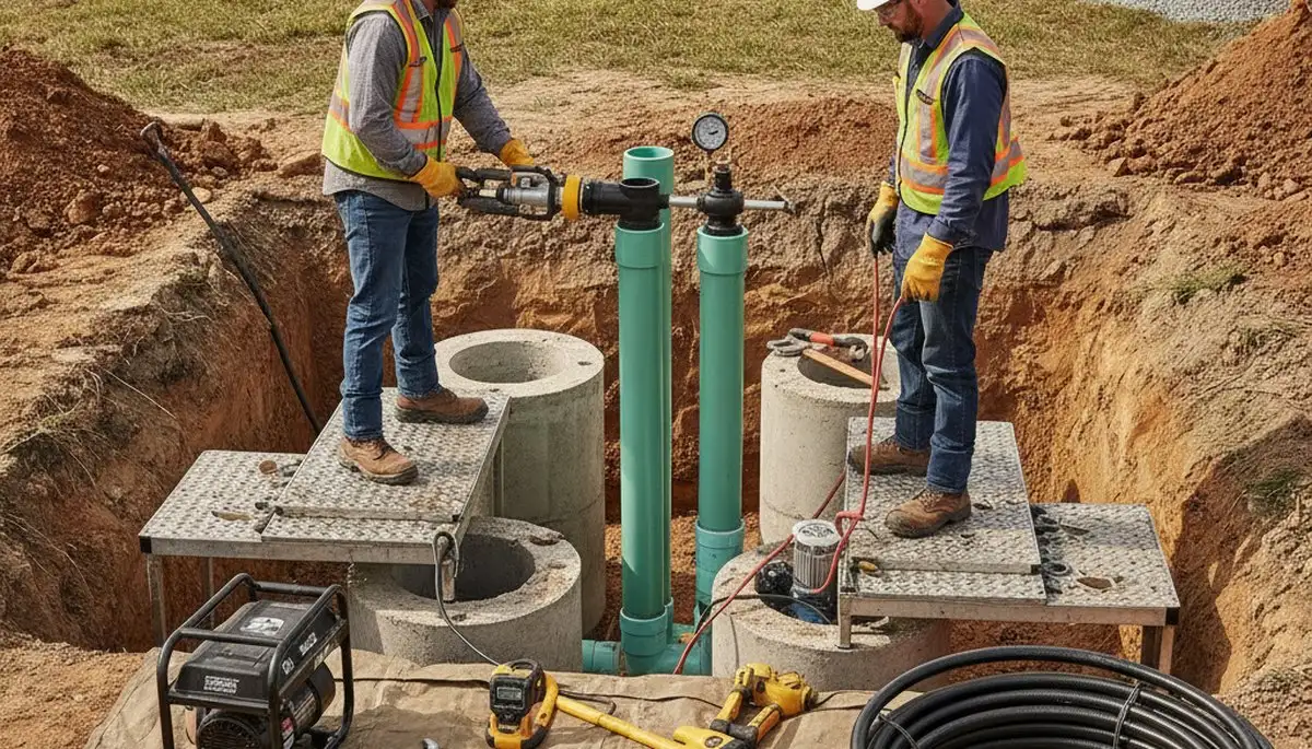 Columbus, OH plumber repairing septic system for a home inspection and lasting fix