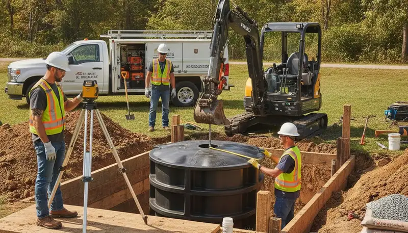 Septic tank installation in Columbus, OH for residential plumbing service