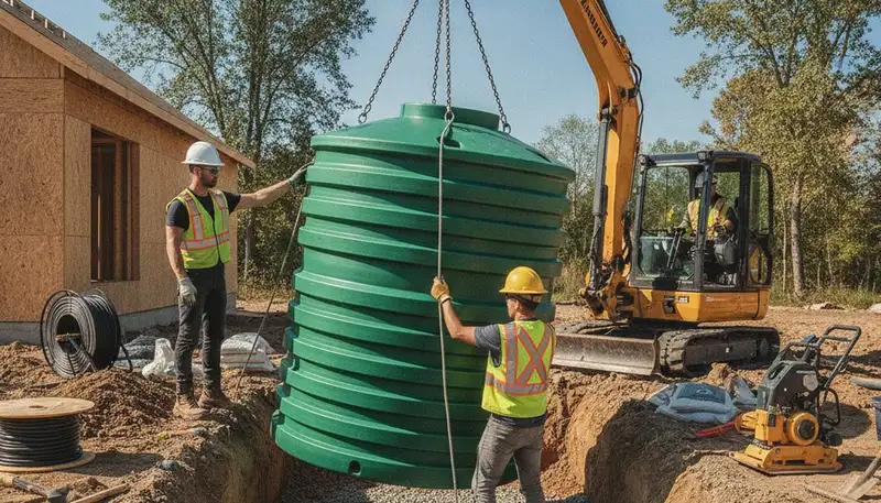 Septic tank installation service for Columbus, OH home by On Call Plumbers