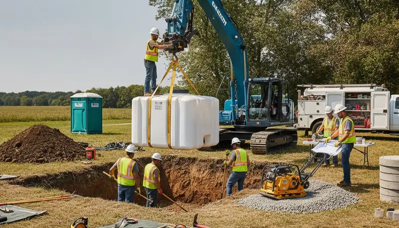 Septic tank installation in Columbus, OH for residential plumbing repair service