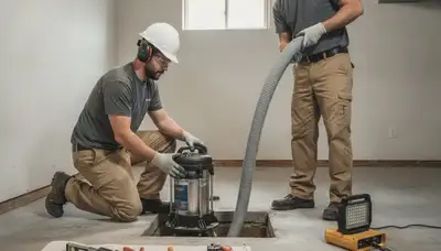 Columbus, OH plumber installing a sump pump to protect a home from flooding