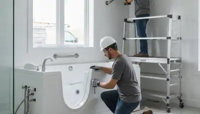 Walk-in tub installation for Columbus, OH home by local plumbing repair experts