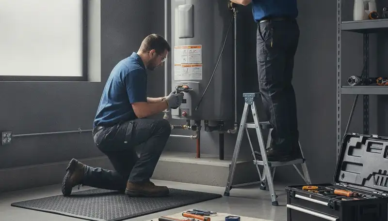 Columbus, OH plumber repairing a leaking pipe for residential plumbing service